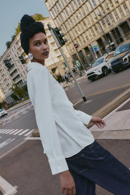 CREPE SHIRT WITH RUFFLE - Zara фото 4