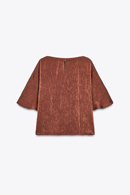CRINKLED EFFECT SATIN TOP - Zara фото 7