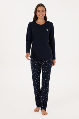 Kad_n Lacivert Pijama Tak_m_ Sepette S_rpriz _ndirim