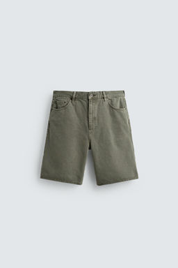 BERMUDA DENIM REGULAR FIT / Verde gris