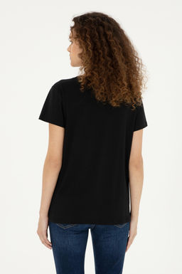 U. S. Polo Assn / Женская черная футболка - U.s. polo assn фото 5