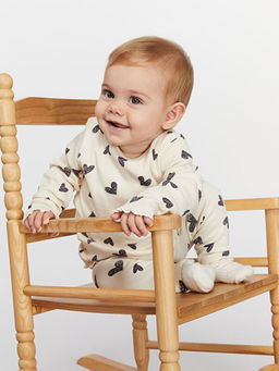 Kalp Bask?l? K?z Bebek Pijama Tak?m?