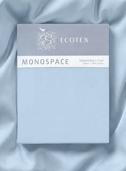 Наволочка 2 шт 70х70 см Моноспейс голубой - Ecotex фото 9