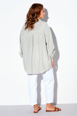 Рубашка Liona Style 897 оливковая полоска