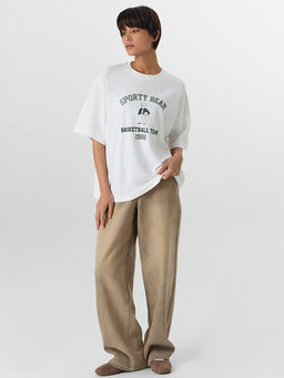 Футболка женская белая оверсайз