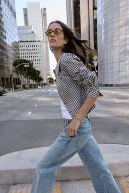 CHECK SHIRT WITH PETER PAN COLLAR - Zara фото 5