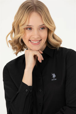Женская черная базовая рубашка с длинным рукавом - U.s. polo assn фото 9
