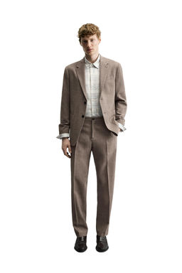 BLAZER TRAJE ESTRUCTURA 100% LANA / Marr?n vigor?