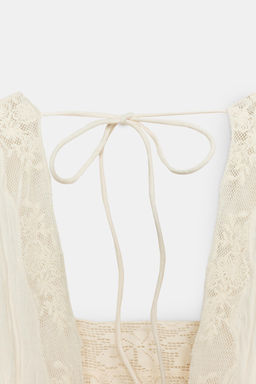 VESTIDO PLISADO ENCAJE ZW COLLECTION / Crudo - Zara фото 7