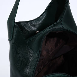 Сумка-мешок на молнии, цвет зелёный - Simaland фото 5