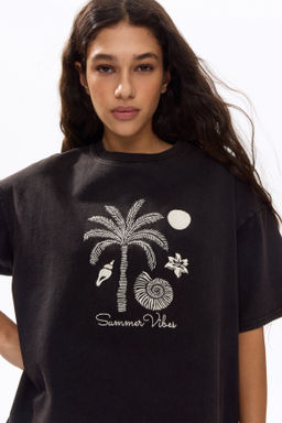 Camiseta oversize con motivo bordado - H&m фото 3