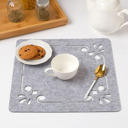 Салфетка декоративная Доляна «Классика», 30×30 см, серая