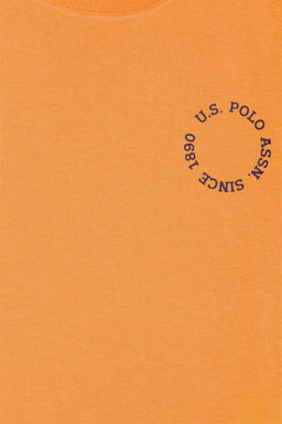 Детская оранжевая футболка с круглым вырезом Неожиданная скидка в корзине - U.s. polo assn фото 5