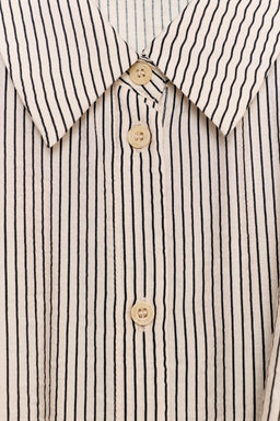 CAMISA MANGA CORTA NUDO / Crudo / Negro - Zara фото 8