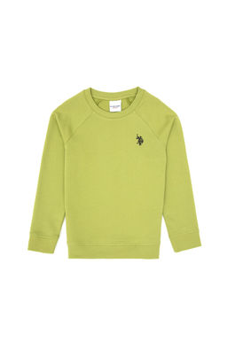 Erkek _ocuk F_st_k Ye_ili Basic Bisiklet Yaka Sweatshirt Sepette S_rpriz _ndirim