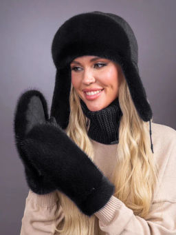 ВИДЕООБЗОР Ушанка норка трикотаж блэк - Davidovfox фото 4