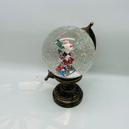 Новогодний декор Ночник стекло - Глобус с Дедом Морозом 25 см (арт. 8913A) - Ип лебедев о.ю фото 2