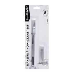 Нож канцелярский Скальпель + 5 запасных лезвий - Calligrata фото 12