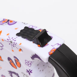 Рулетка с поводком-лентой, резиновая ручка, 5 м, вес животного до 15 кг, узоры на белом - Пижон фото 2