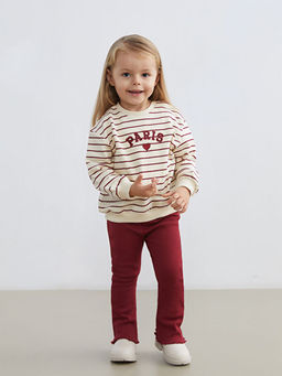 Nak??l? K?z Bebek Sweatshirt ve Tayt 2li