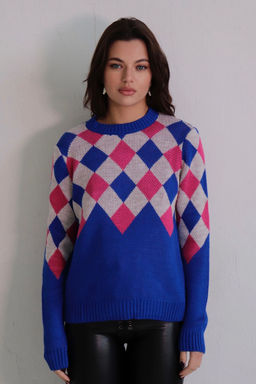 10661 Джемпер с ромбами синий - Martichelli фото 12