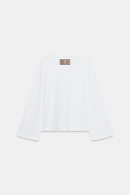 LONG SLEEVE LABEL T-SHIRT - Zara фото 7