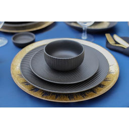 Тарелка Magistro Line, d=20.5 см, фарфор, чёрная