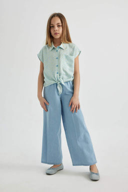 Широкие джинсовые брюки для девочек