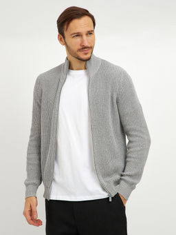 кардиган мужской базовый из хлопка на молнии