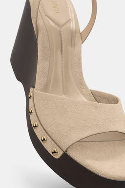 SPLIT SUEDE STUDDED SANDALS - Zara фото 12