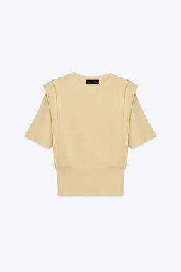 KNIT TOP WITH SHOULDER PADS - Zara фото 6