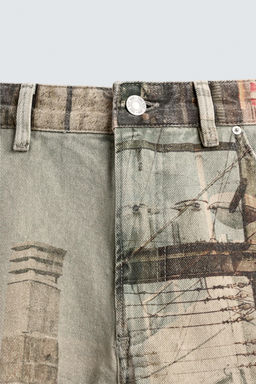 BERMUDA BAGGY FIT ESTAMPADO ABSTRACTO / Multicolor - Zara фото 8