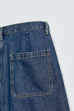 LIGHTWEIGHT DENIM STRAIGHT-LEG BERMUDA SHORTS - Zara фото 9