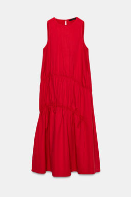 NYLON MIDI DRESS WITH TIES - Zara фото 16