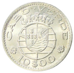 Монета 10 эскудо 1953 года Кабо-Верде (Португальская колония)