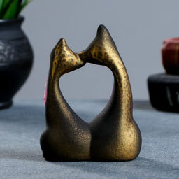 Фигурка керамика Коты Влюбленные с бантиками, чёрные, 5?9?12 см