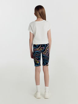 Шорты для девочек черные с принтом линии - Mark formelle фото 5