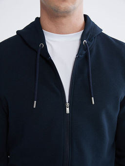 Kap??onlu Erkek Fermuarl? Sweatshirt