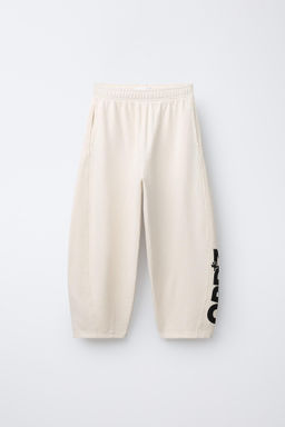 PANTAL?N FELPA BARREL LOGO / Blanco roto