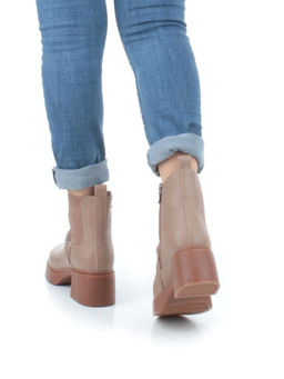 04-M904A 987-31M-2 DK. BEIGE Ботинки зимние женские (натуральная кожа, натуральный мех)