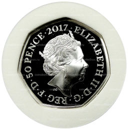 50 пенсов 2017 года Великобритания 150 лет со дня рождения Беатрис Поттер Джереми Фишер (в коробке)
