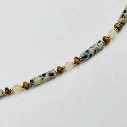 Колье из перепелиной Яшмы,Тигрового глаза и Рутилового кварца - Радуга самоцветов фото 4