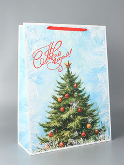 Пакет подарочный новогодний ламинированный С Новым годом, XXL 61?46?20 см