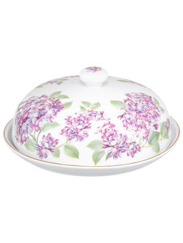 Блинница 23*23*9,5 см "Сирень" фарфор NEW BONE CHINA