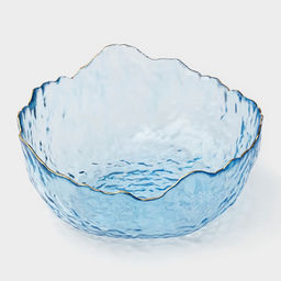 Салатник «Вулкан», 1 л, 19×9.5 см, стекло, голубой