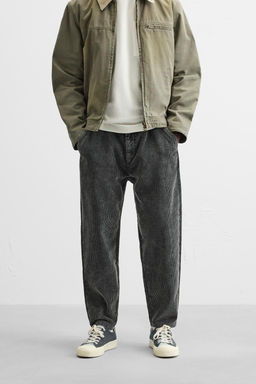 CORDUROY CARROT FIT TROUSERS - Zara фото 28