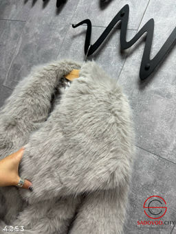 Шубка из эко меха с поясом