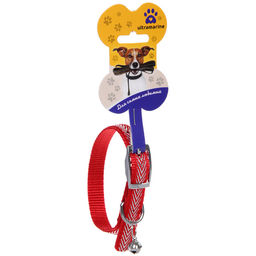 Цена за 6 шт. Ошейник нейлоновый "Калипсо" 1,5*38см с колокольчиком, цвет красный Ultramarine