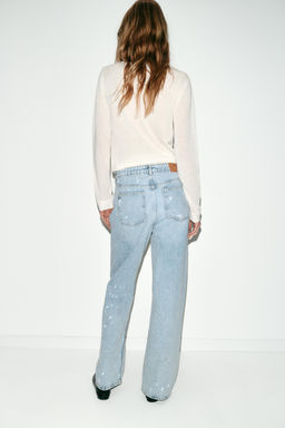 Z1975 LOOSE MID-WAIST PAINT-EFFECT JEANS - Zara фото 12