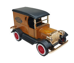 Автомобиль ретро, кузов "фаэтон", коричневый (9/0086, "Нордпласт") откр. двери, в коробке 14*8,5см